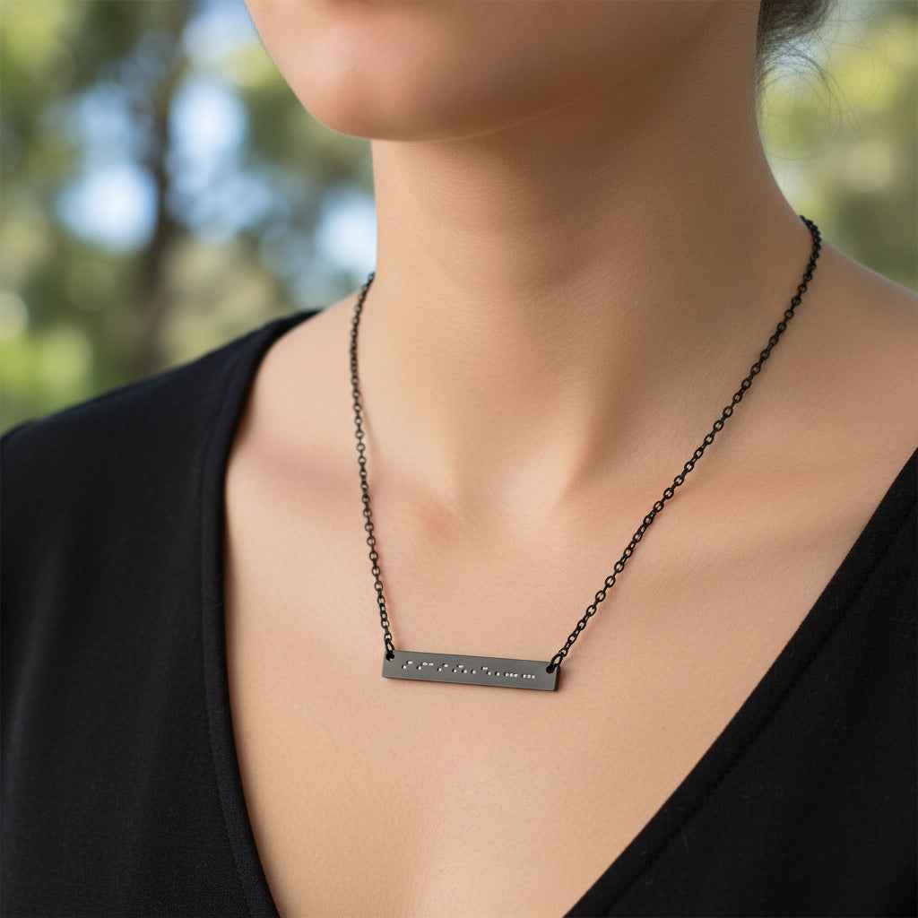 AWARENESS Morse Code Necklace – Epilepsy Awareness Bar Necklace
