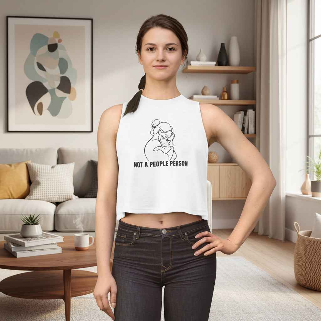 Not A People Person Cropped Tank – Soft Introvert Energy