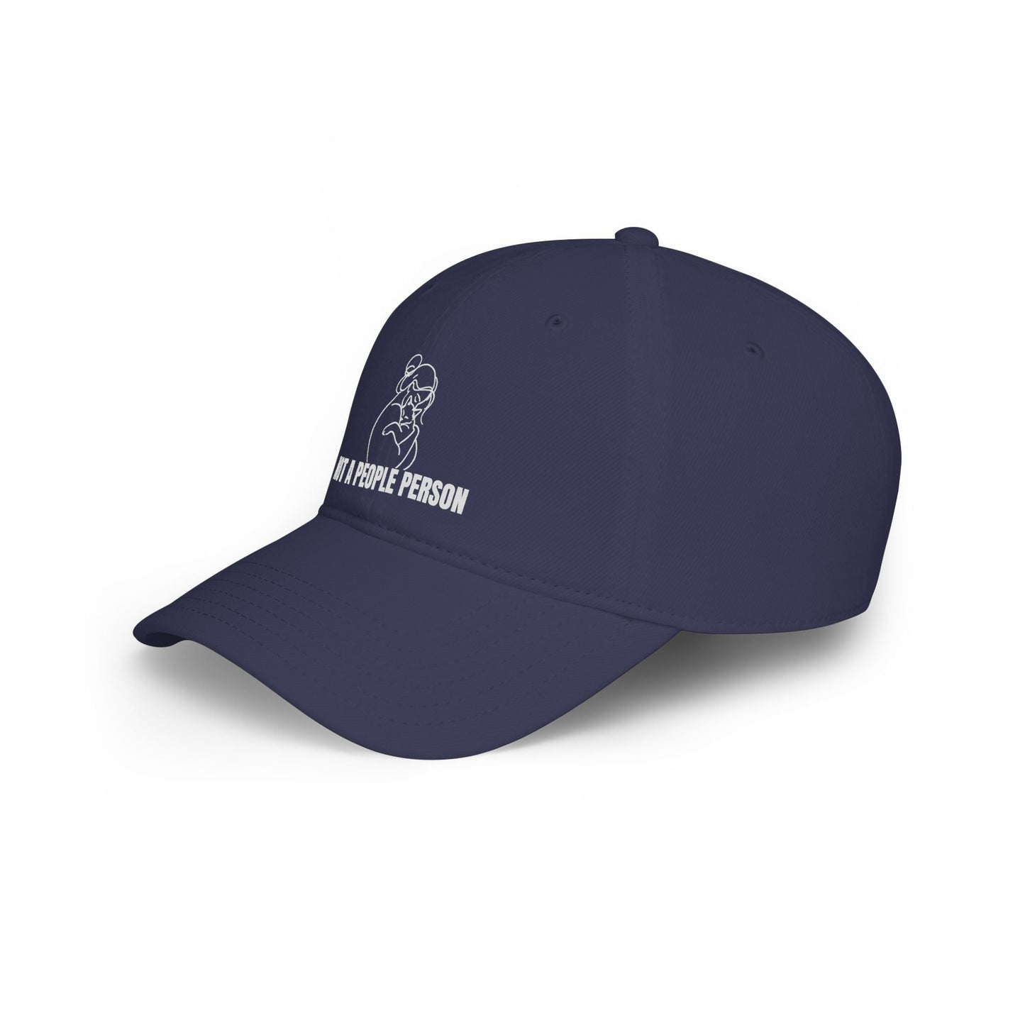 “Not a People Person” Cat Line Art Hat – Low Profile Cotton Cap (Unbothered Edition)