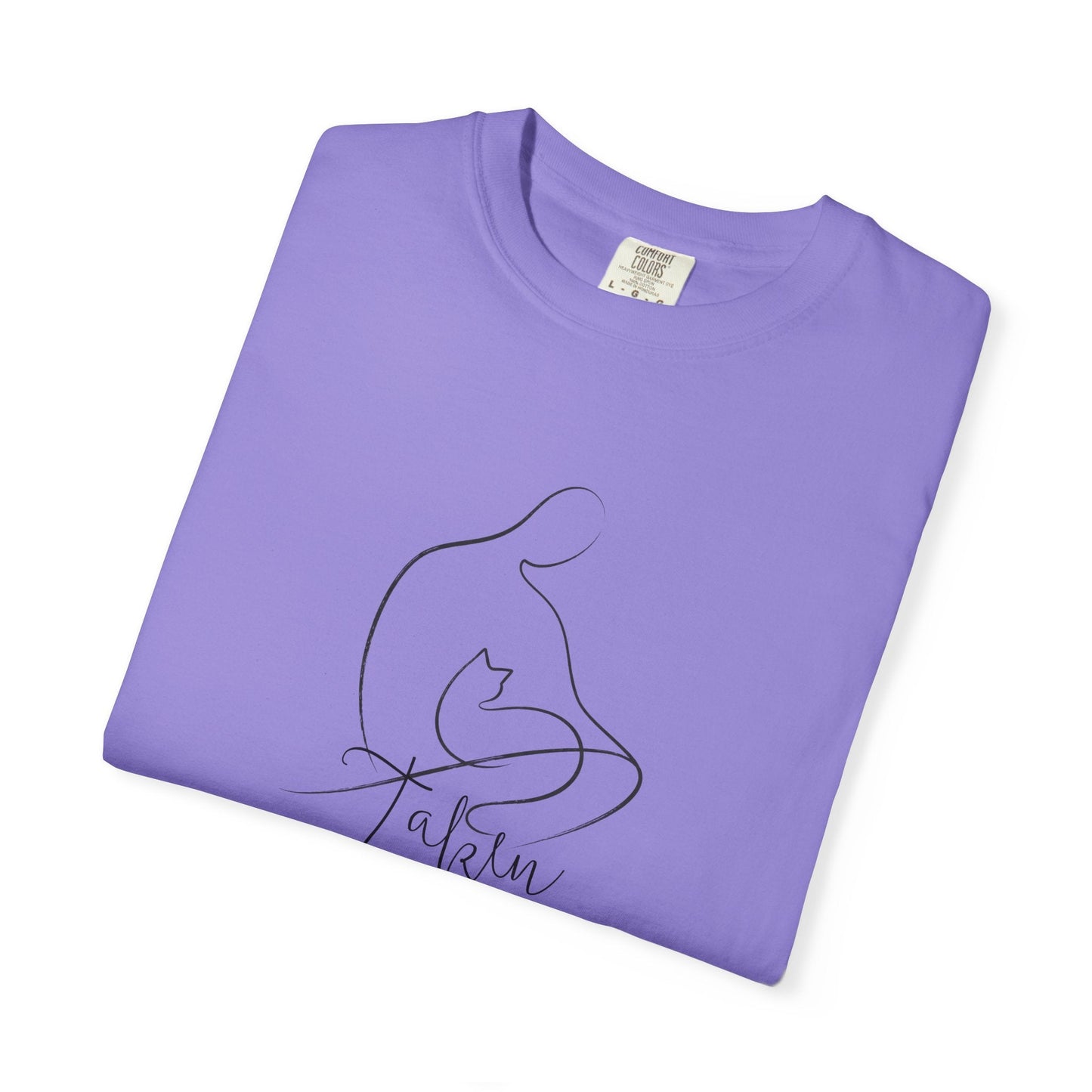 Taken | Abstract Person & Cat Line Art T-Shirt