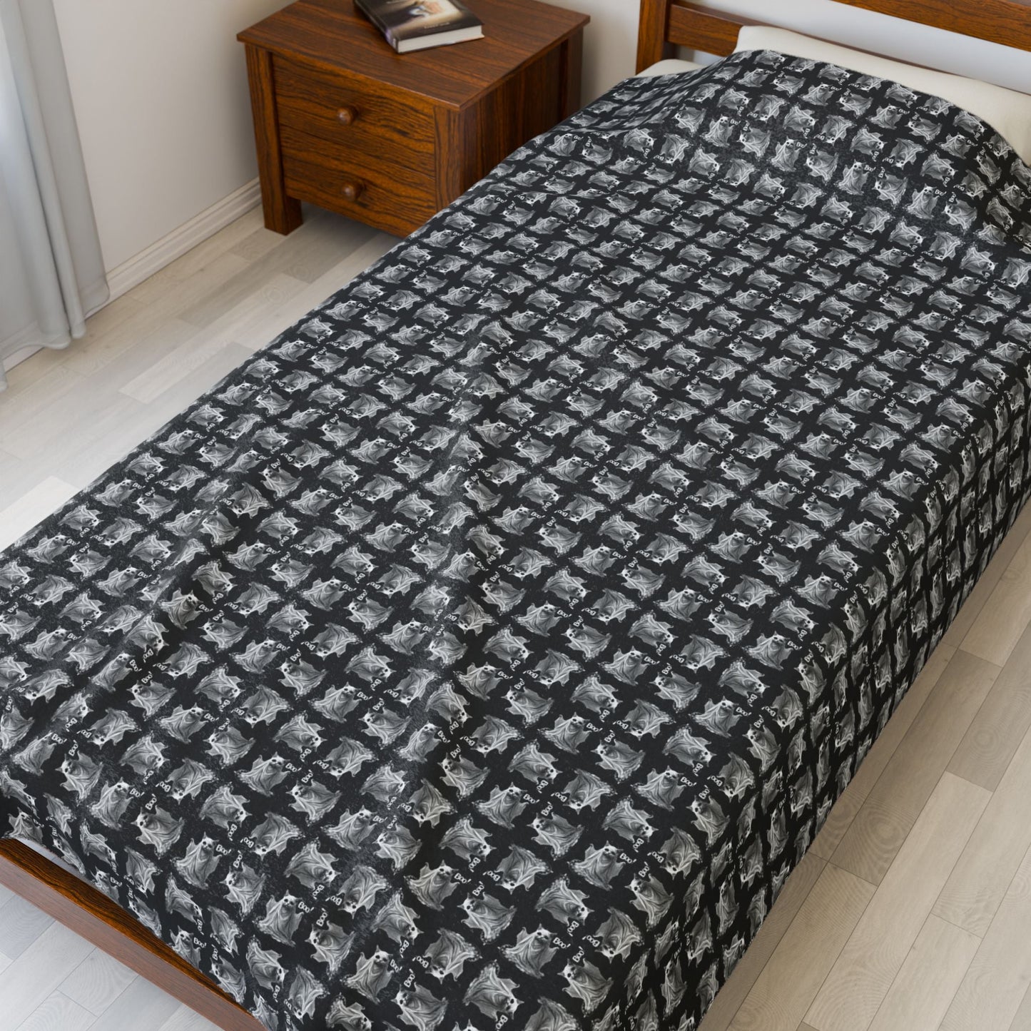 Ghostly Cats Halloween Blanket - Velveteen Plush for Cozy Nights