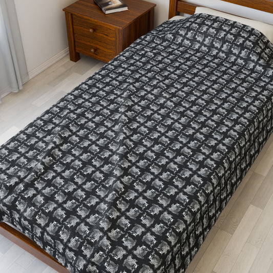 Ghostly Cats Halloween Blanket - Velveteen Plush for Cozy Nights
