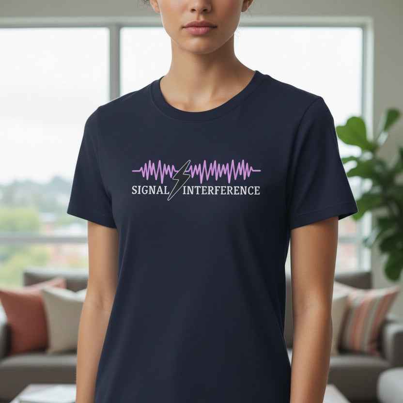 Signal Interference Tee — Quiet Static, Visible Spark