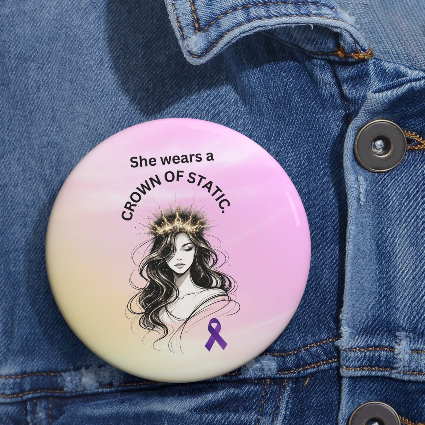 Crown of Static Pinback Button