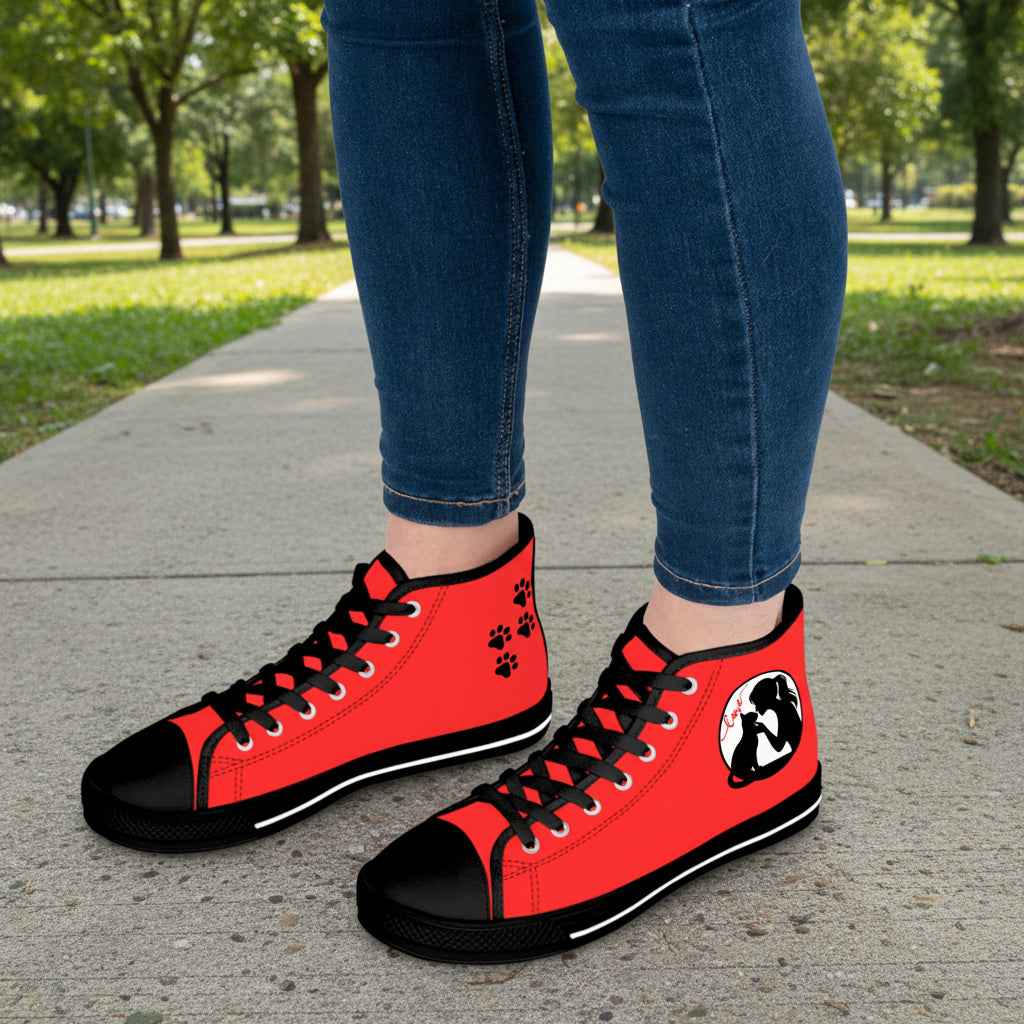 Love & Pawprints High-Top Sneakers – Cat Lover Statement Shoes