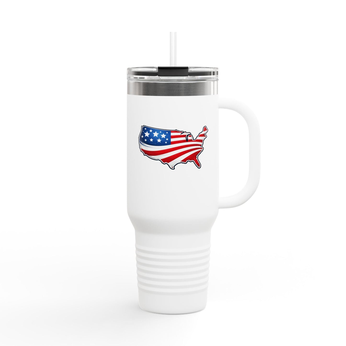 USA Map 40oz Insulated Tumbler with Handle | Patriotic Drinkware