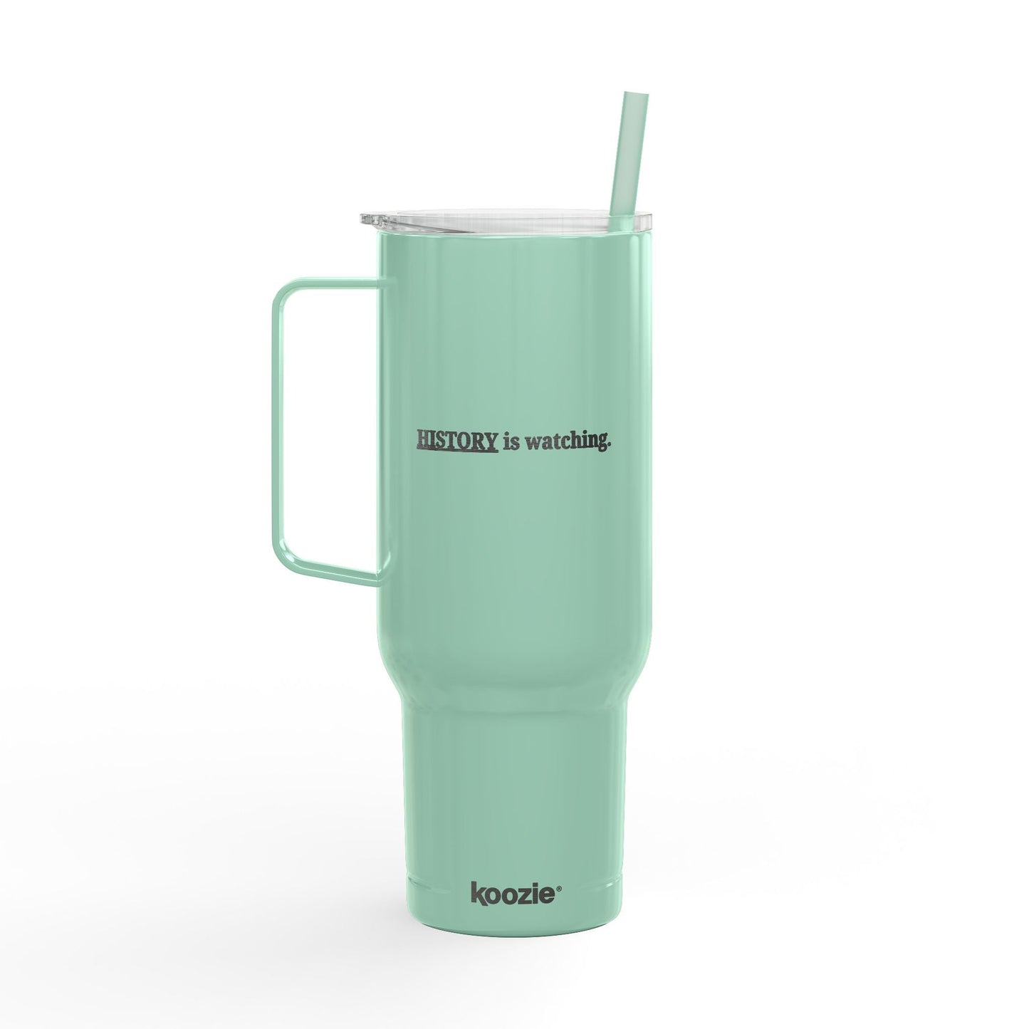 History Is Watching 40oz Insulated Tumbler – Engraved Travel Mug with Handle