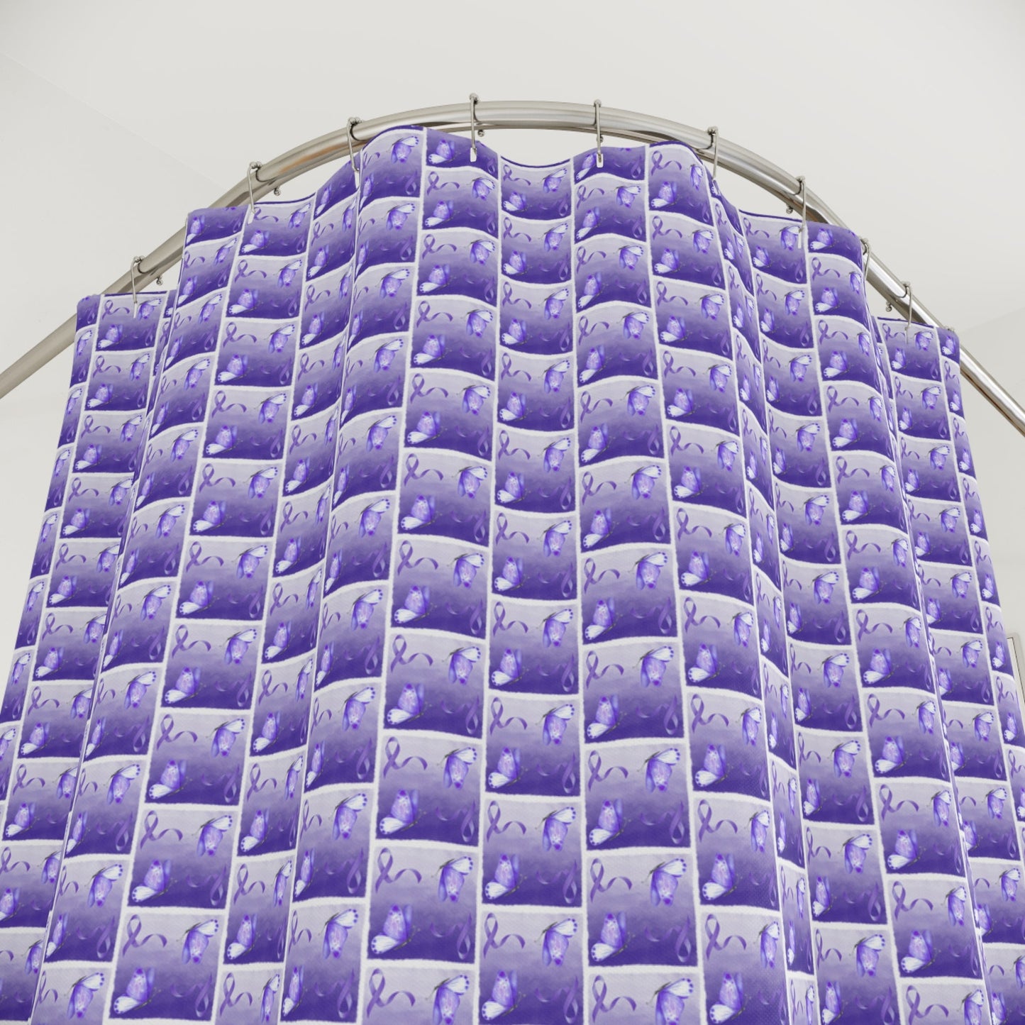 Purple Ribbon Epilepsy Awareness Shower Curtains