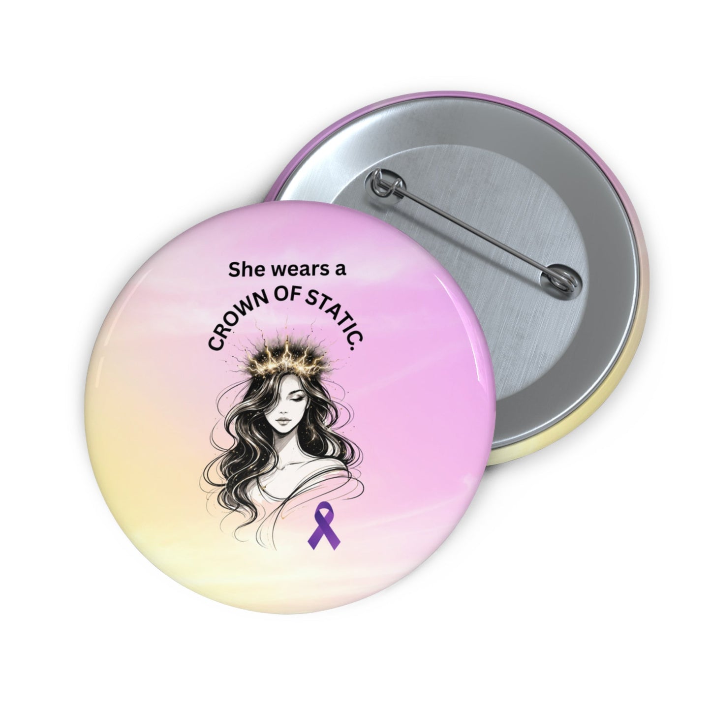 Crown of Static Pinback Button