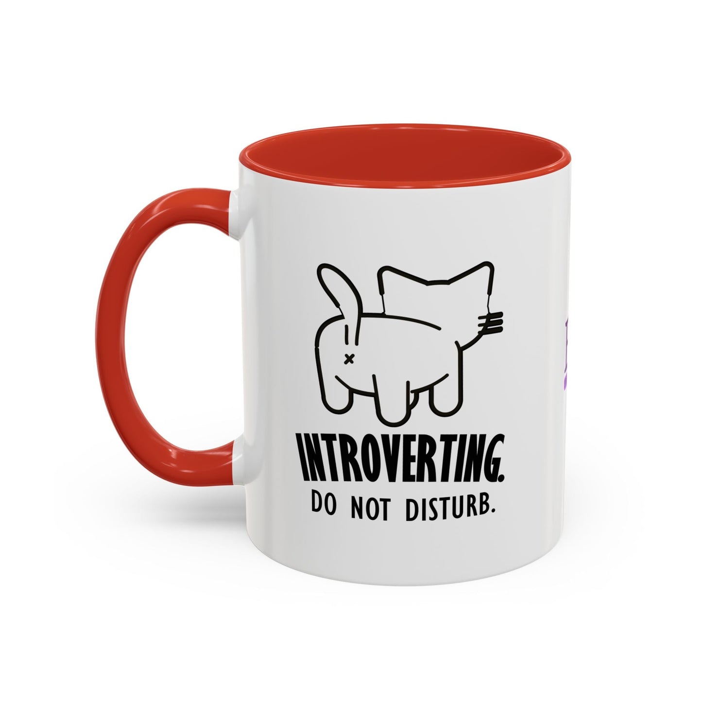 Introverting. Do Not Disturb. Two-Tone Cat Coffee Mug (11oz & 15oz)