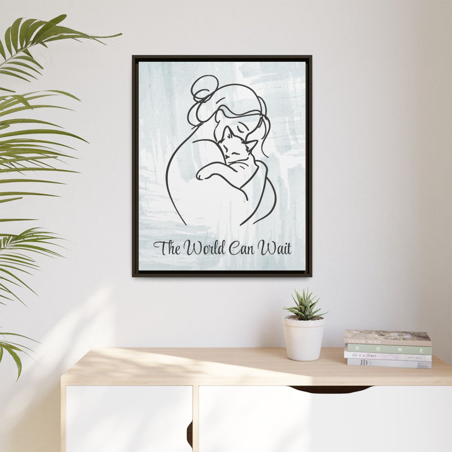 The World Can Wait Cat Canvas Print