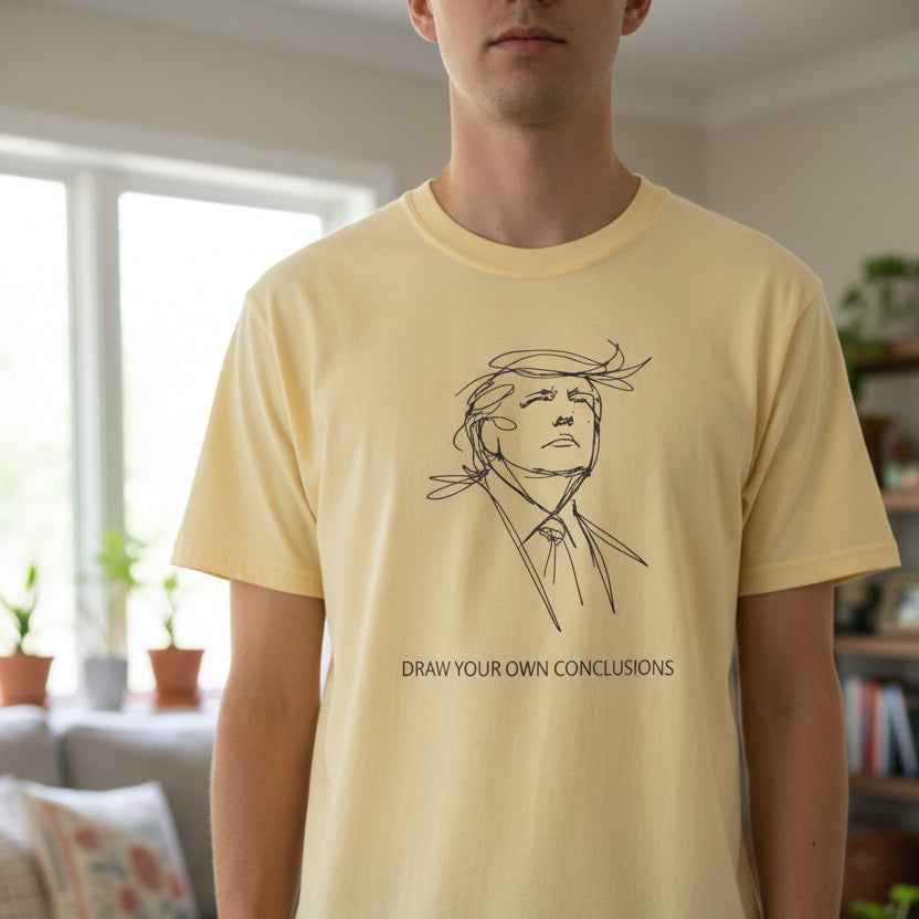 Draw Your Own Conclusions Unisex Graphic Tee – Minimal Line Art Statement Shirt