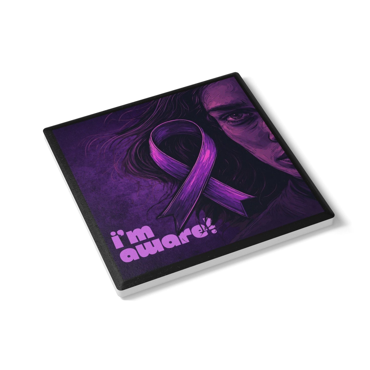 Epilepsy Awareness Ribbon Coaster Set