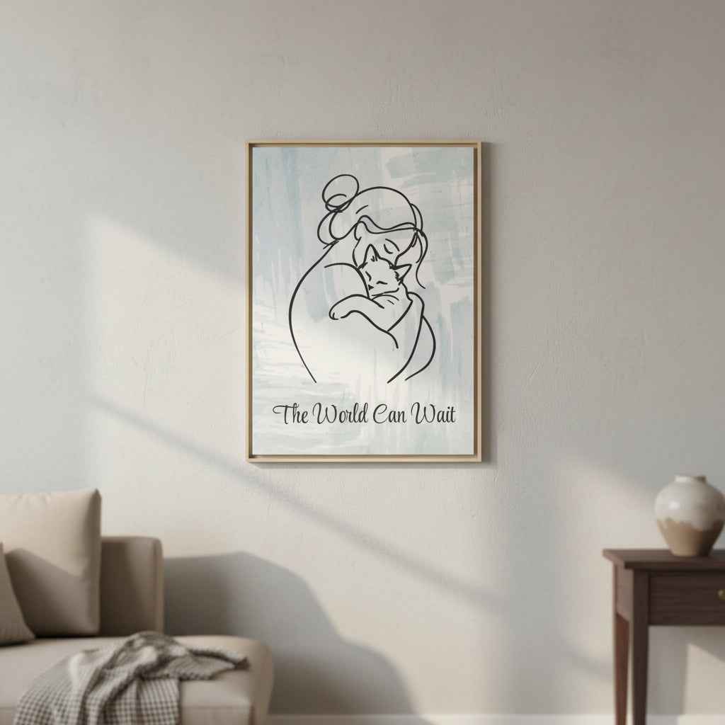 The World Can Wait Cat Canvas Print