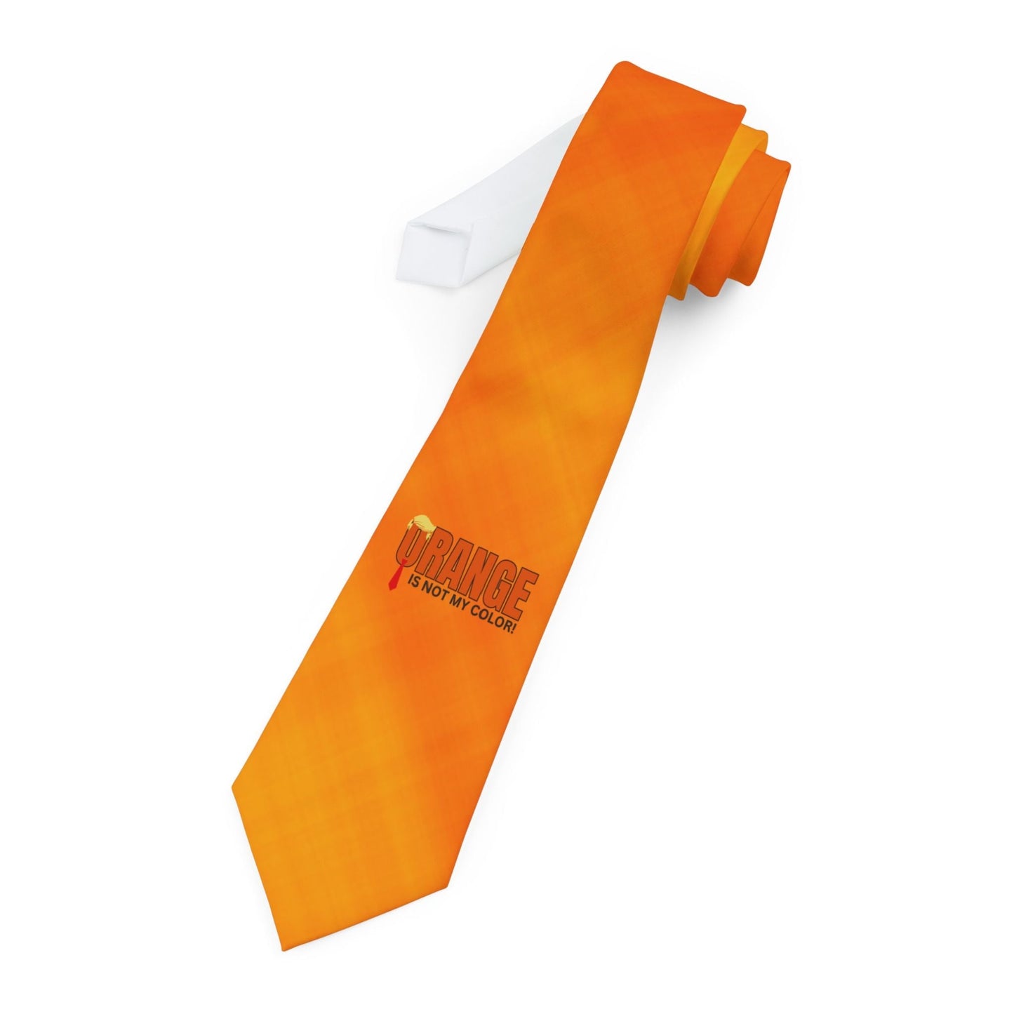 Orange Is Not My Color Tie | Funny Statement Satin Tie