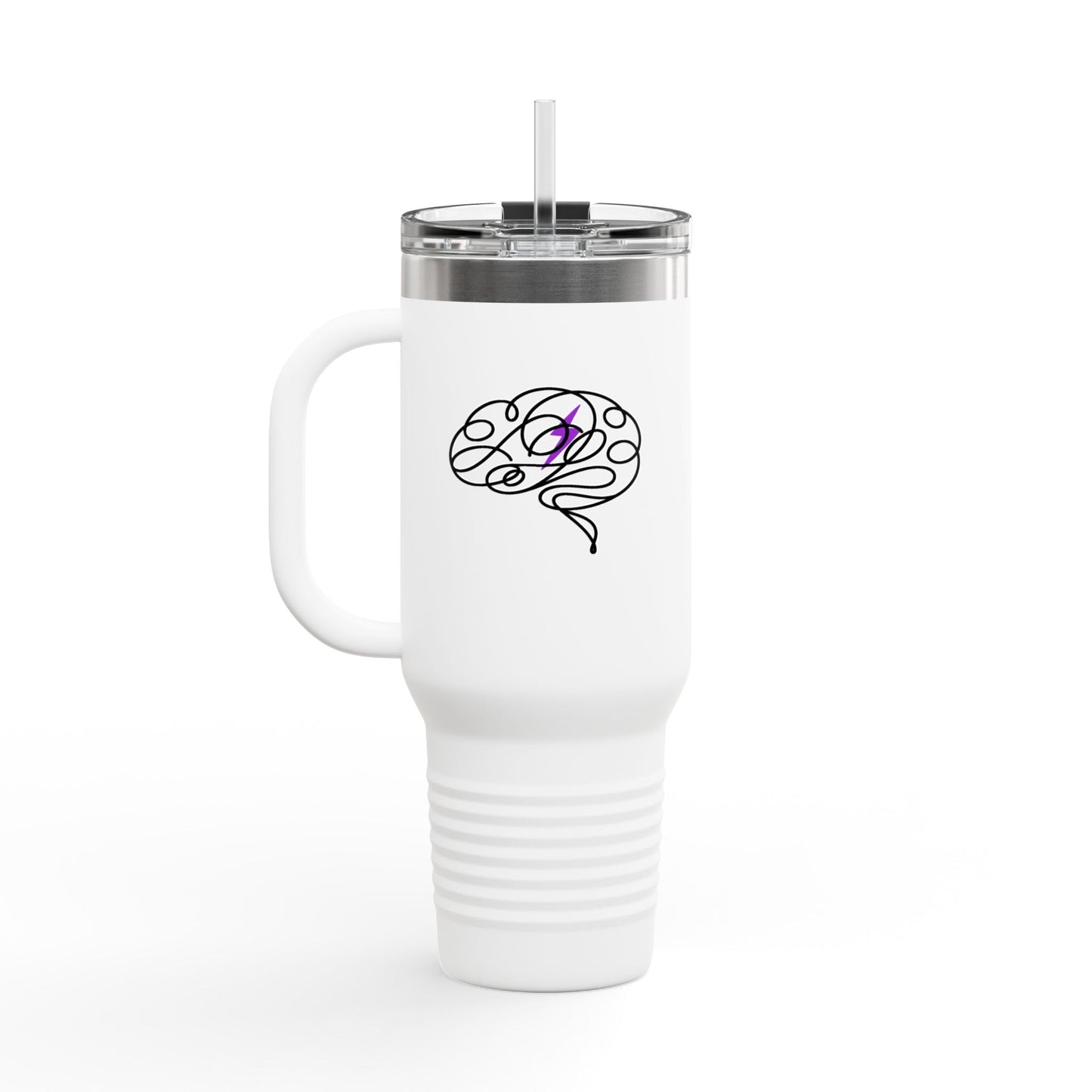 Abstract Brain Line Art 40oz Insulated Tumbler with Handle