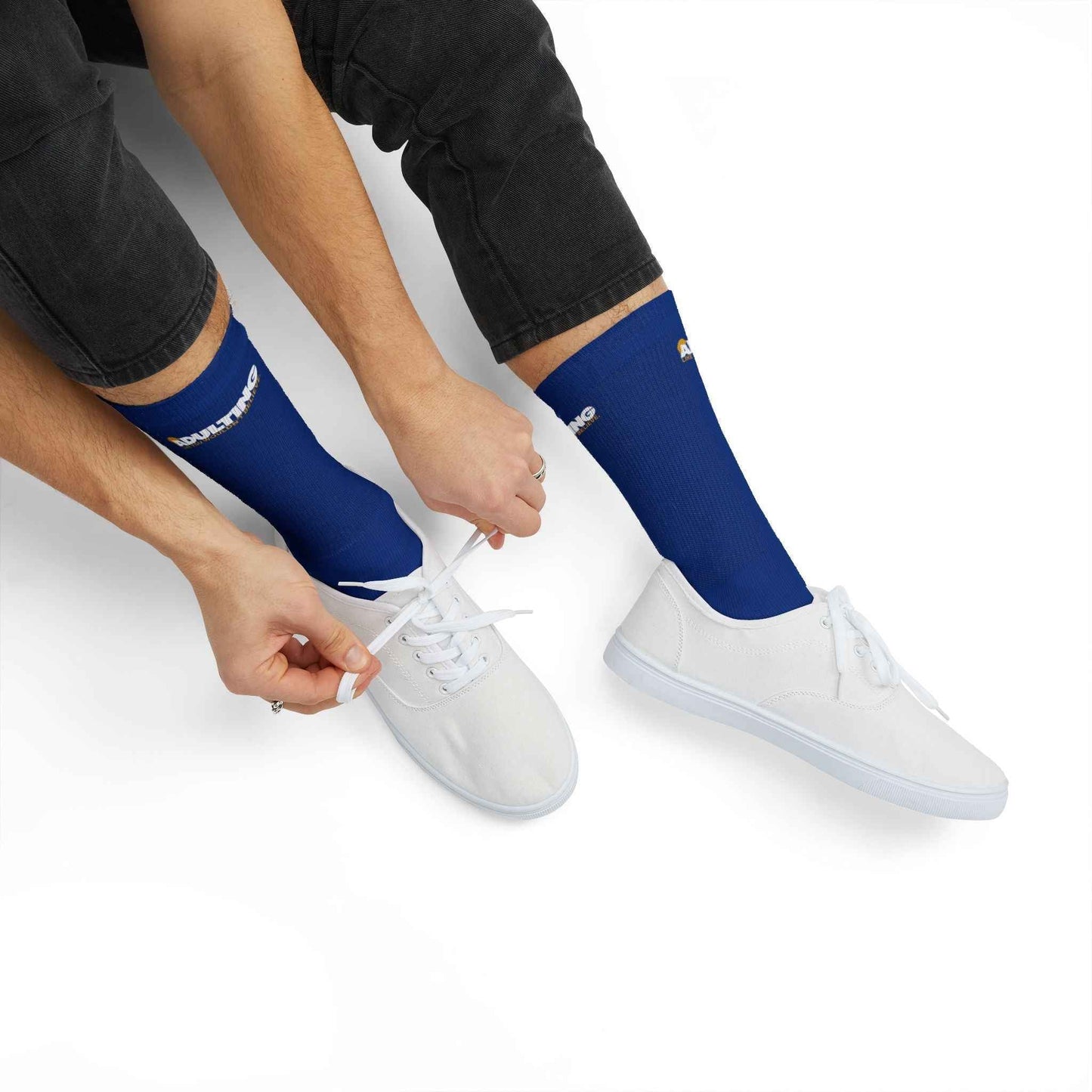Adulting Like You Wouldn’t Believe Political Parody Crew Socks