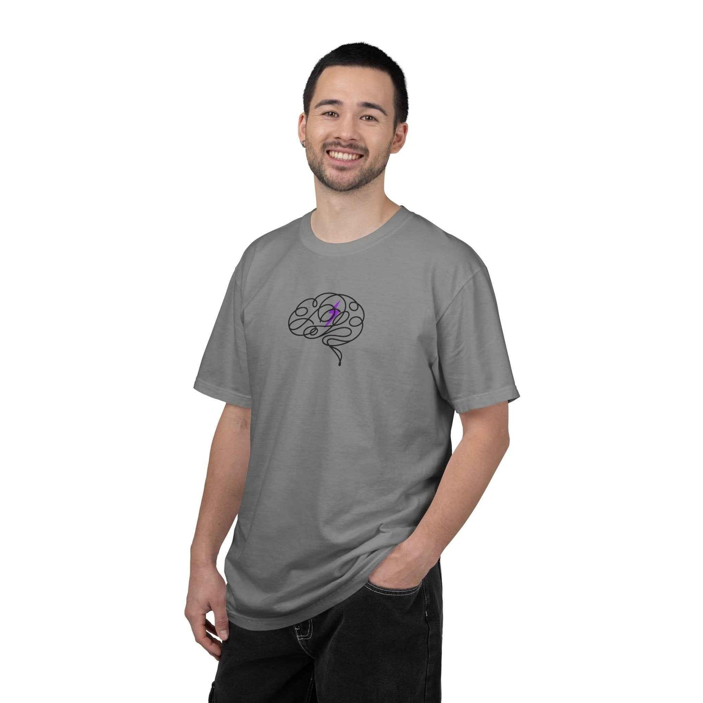 Abstract Brain Line Art T-Shirt – Epilepsy Awareness Edition