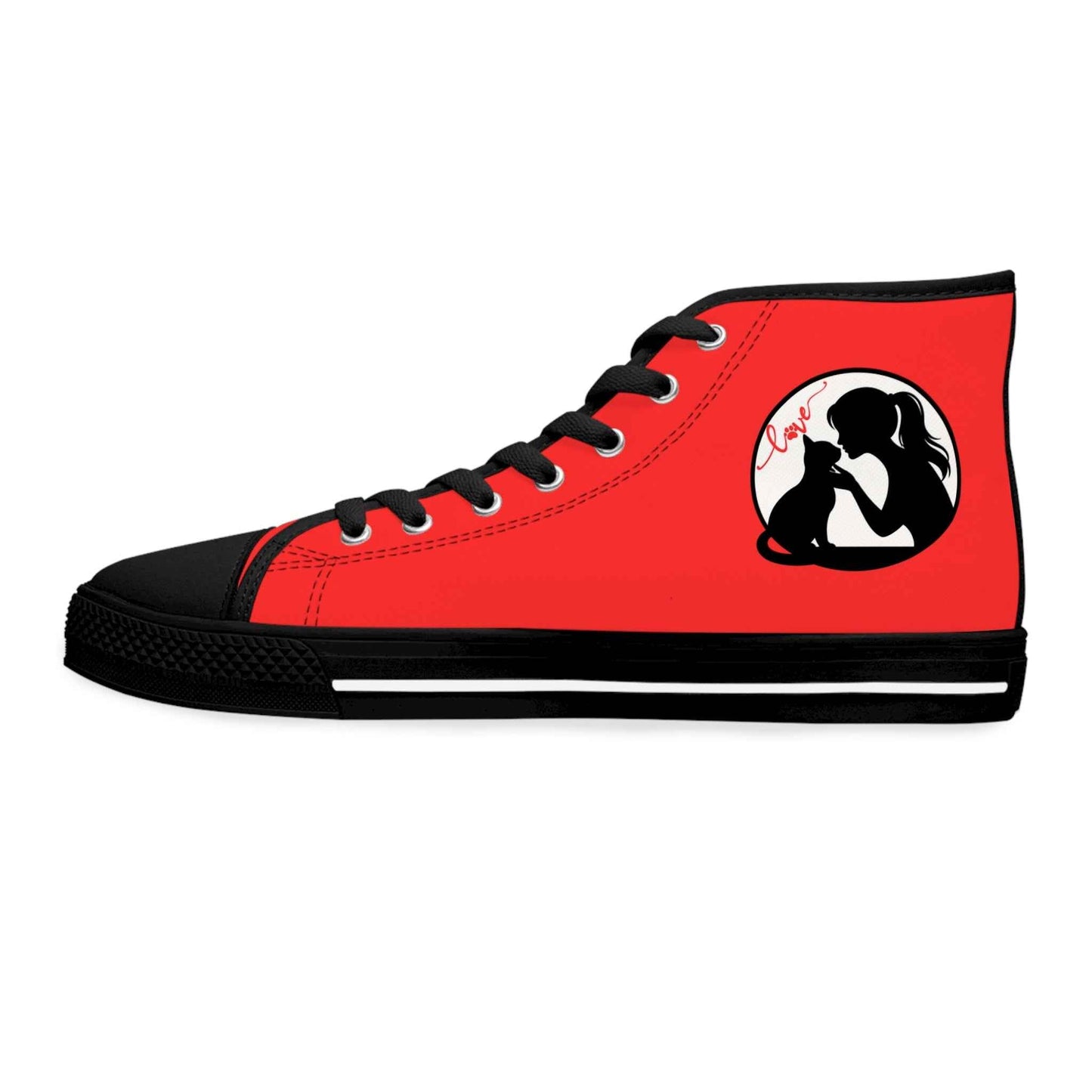 Love & Pawprints High-Top Sneakers – Cat Lover Statement Shoes