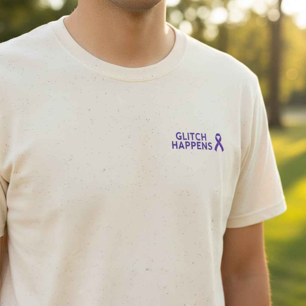 Glitch Happens Tee – Minimalist Seizure First Aid Shirt