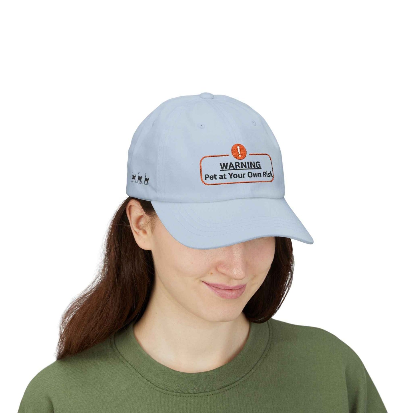 Warning: Pet at Your Own Risk Hat – Sassy Cat Embroidered Dad Cap