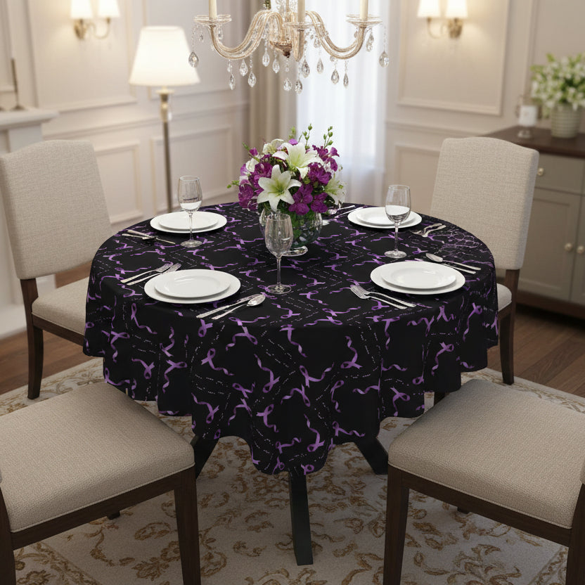 Epilepsy Awareness Morse-Code “HOPE” Tablecloth – Purple Ribbon Pattern