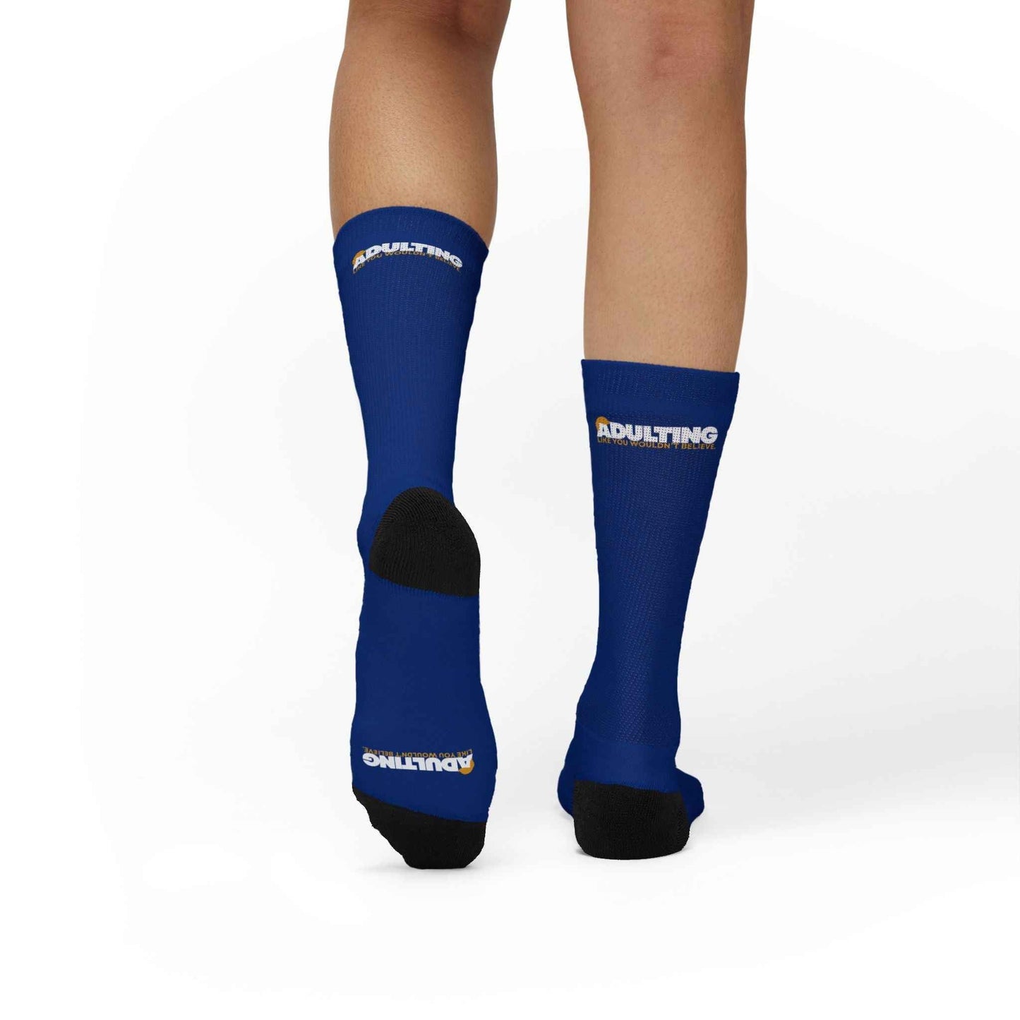 Adulting Like You Wouldn’t Believe Political Parody Crew Socks