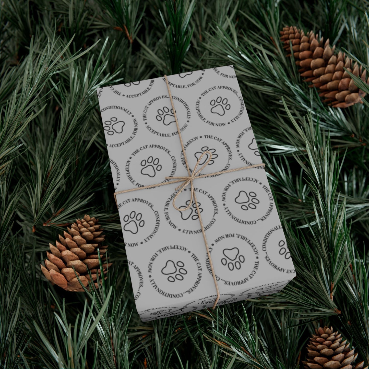 The Cat Approves Gift Wrap Paper (Cat-Themed Humor)