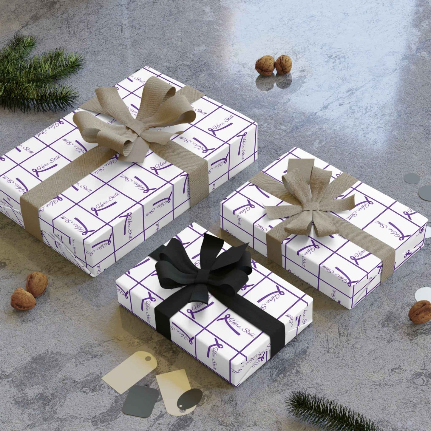 “Here. Still.” Wrapping Paper — Elegant Epilepsy Awareness Gift Wrap