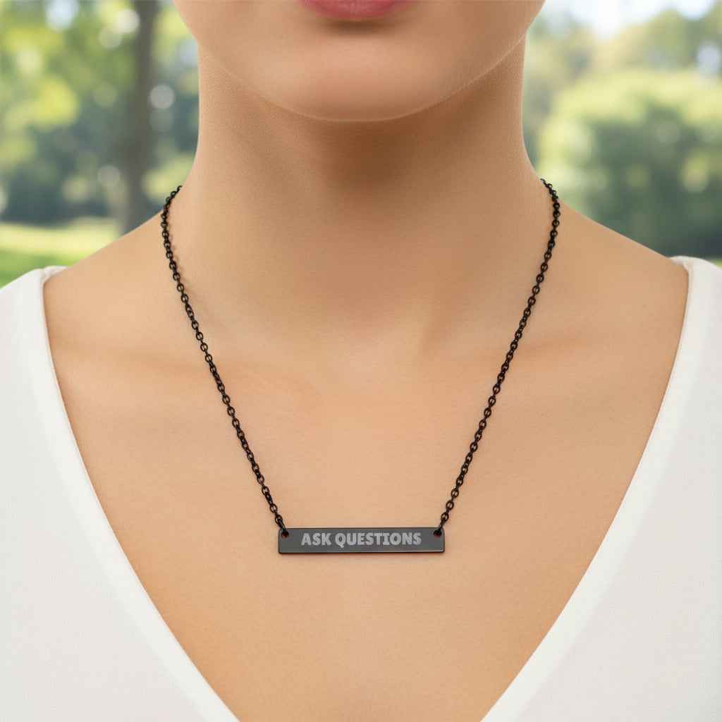 Ask Questions Bar Necklace – Minimalist Statement Jewelry