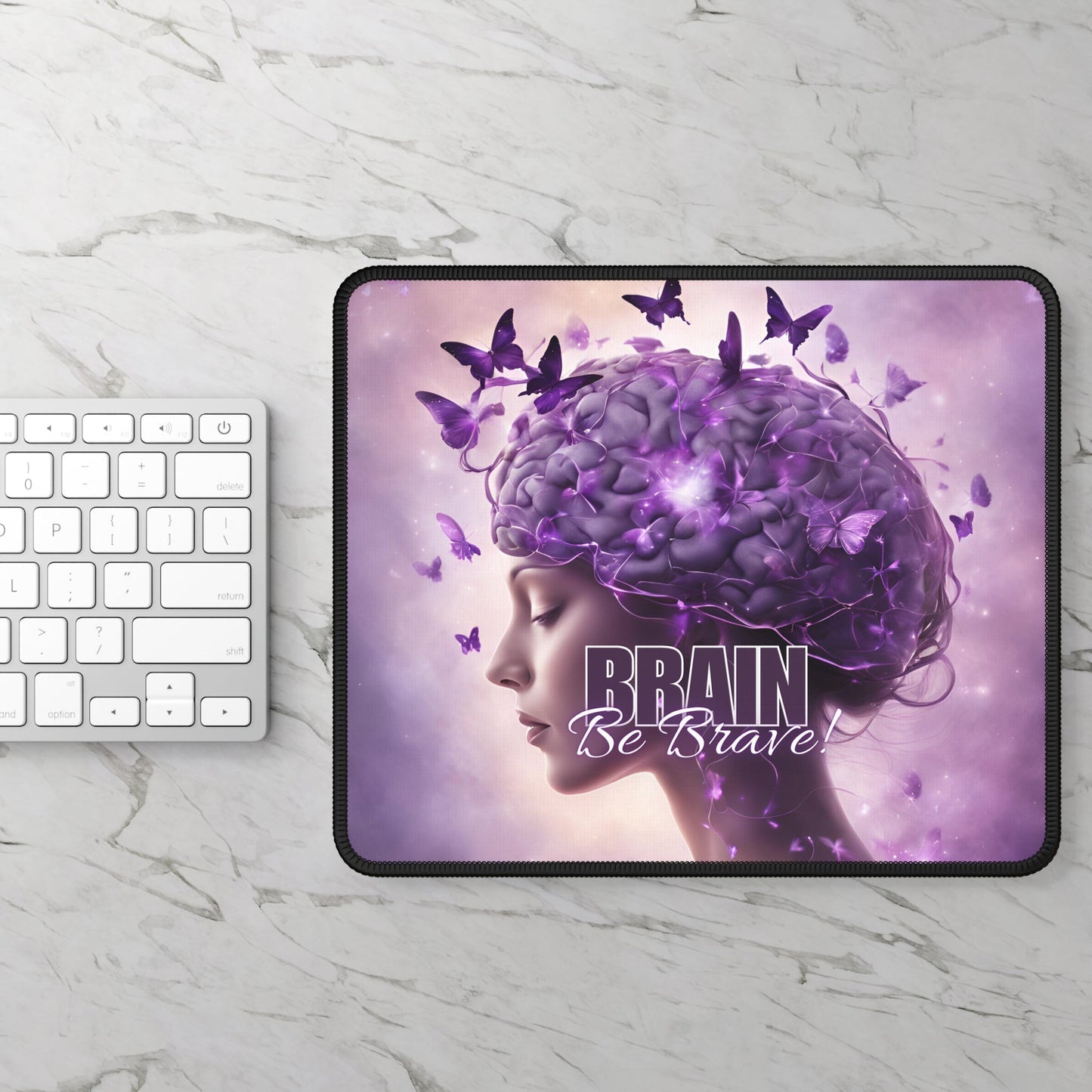 Purple Brain Be Brave Gaming Mouse Pad