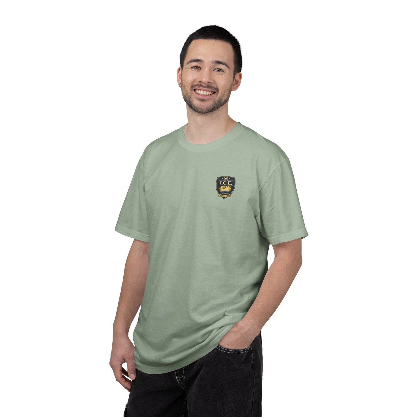I.C.E. Badge T-Shirt | Institute of Cozy Excellence Parody Tee