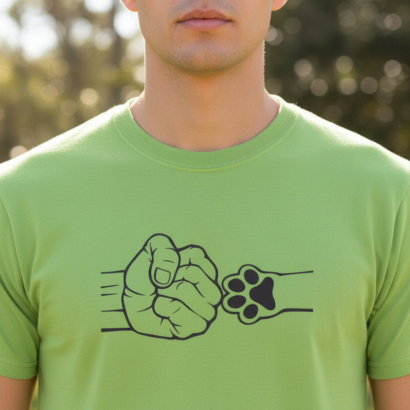 Fist Bump Paw Bump Tee | Cat Lover Graphic Shirt