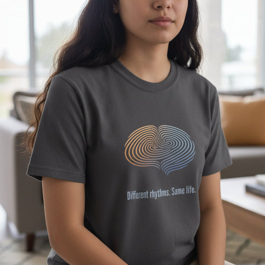 Different Rhythms. Same Life. — Epilepsy Awareness Unisex T-Shirt