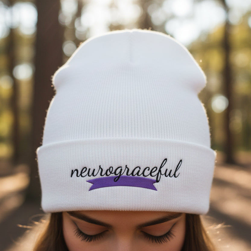 Neurograceful Embroidered Beanie – Epilepsy Awareness Knit Hat