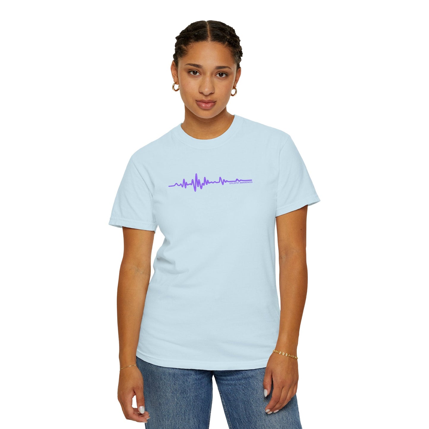 Minimalist Epilepsy Awareness EEG Wave Unisex T-Shirt – Purple Line Design