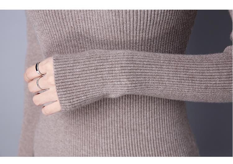 DARK GREEN Sweater Women's Pullover Autumn And Winter DRESS