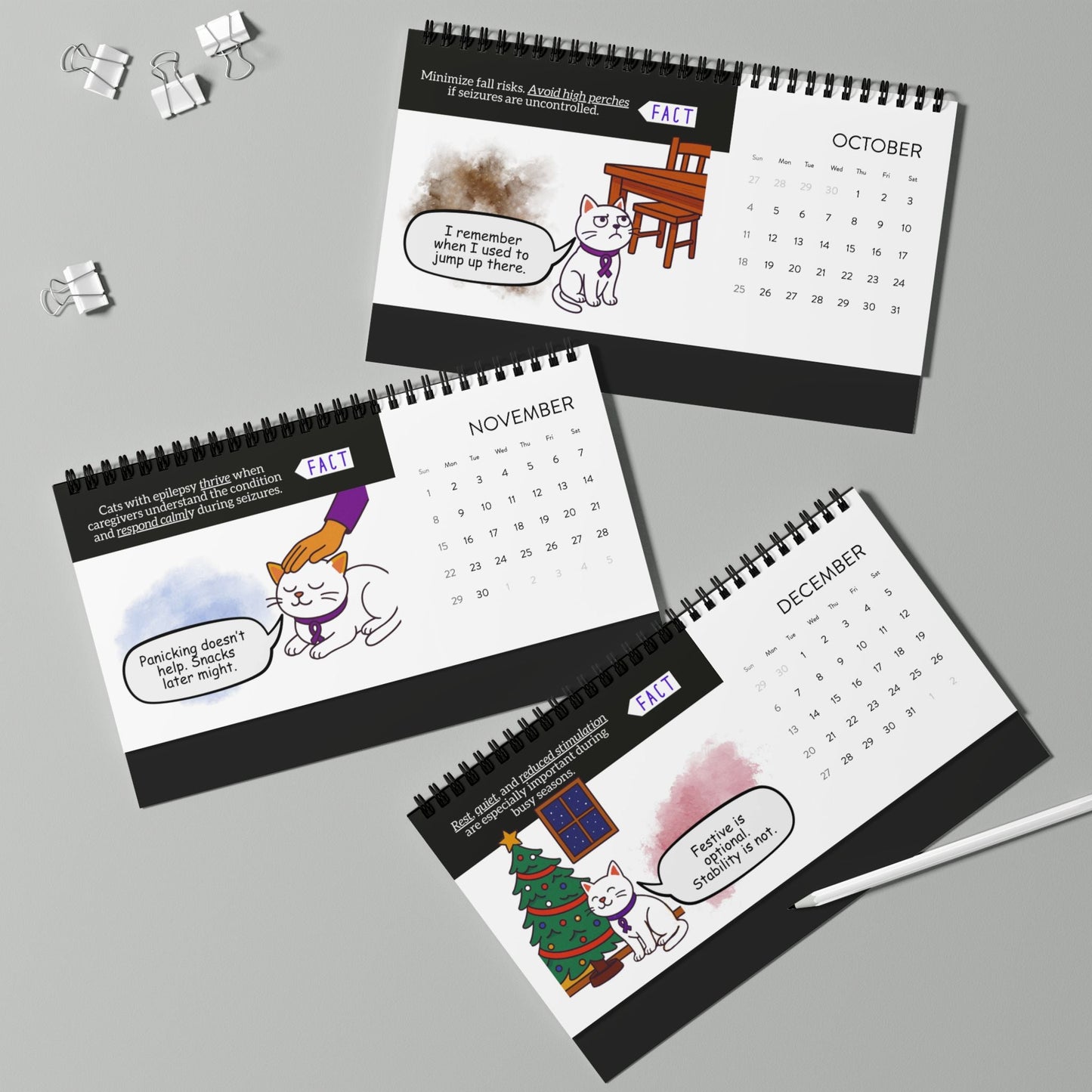 Watching the Signs: A Cat’s Year With Epilepsy Desktop Calendar (Epileptic AL)
