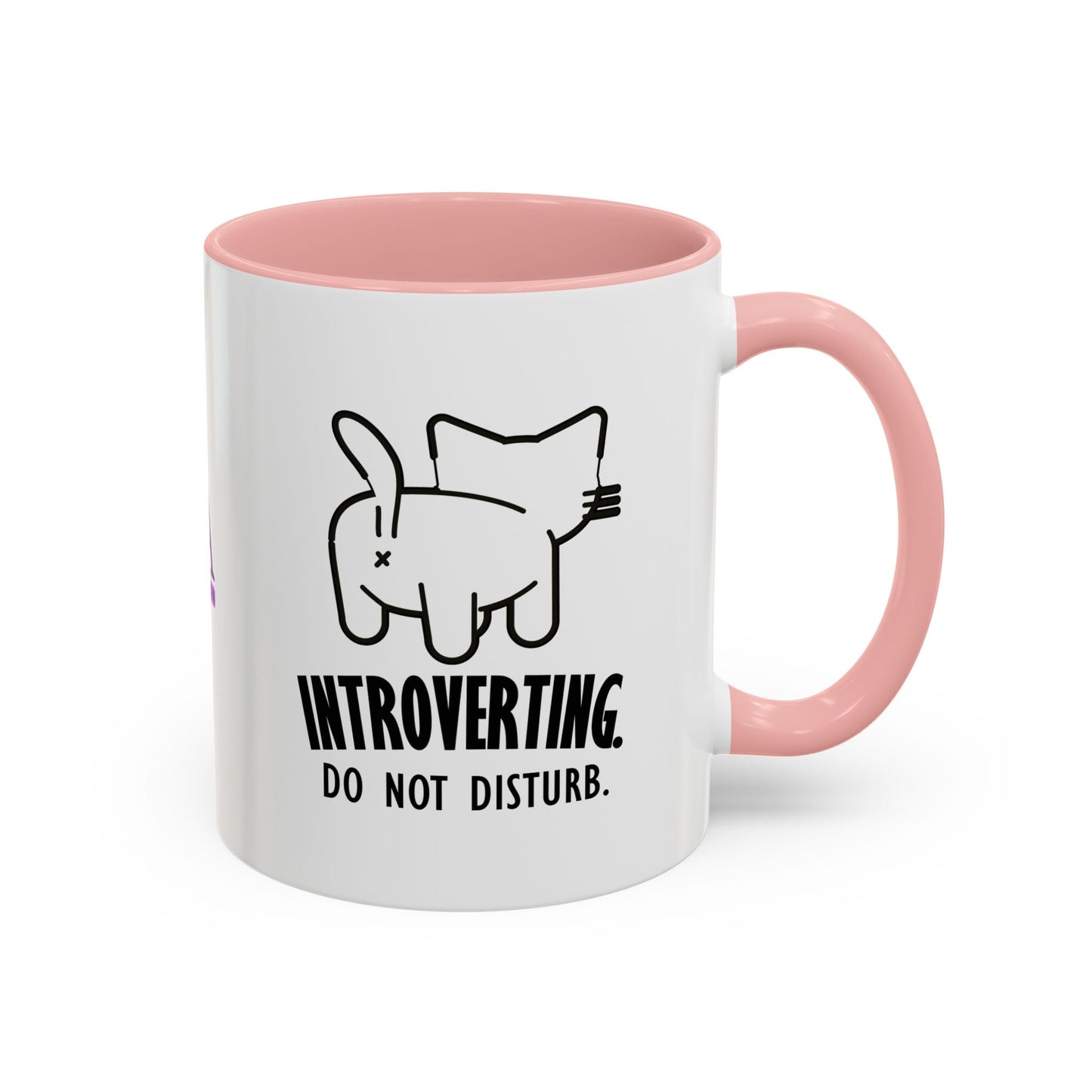 Introverting. Do Not Disturb. Two-Tone Cat Coffee Mug (11oz & 15oz)