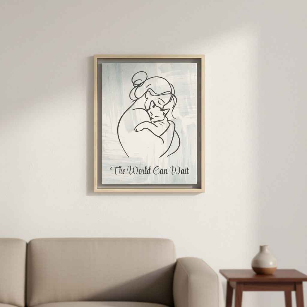 The World Can Wait Cat Canvas Print