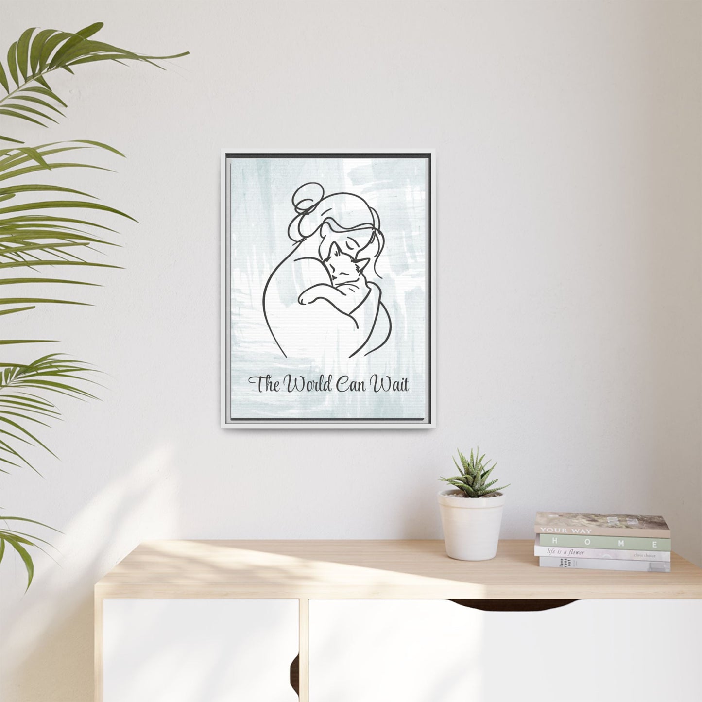 The World Can Wait Cat Canvas Print