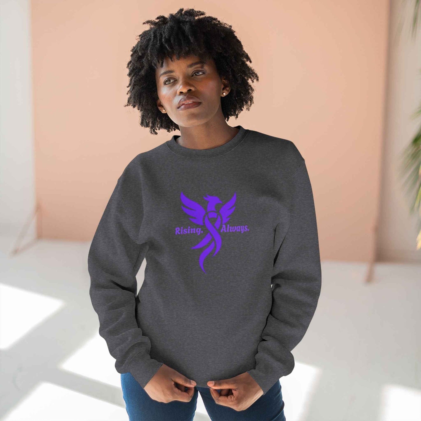 Rising Always Epilepsy Awareness Phoenix Ribbon Sweatshirt