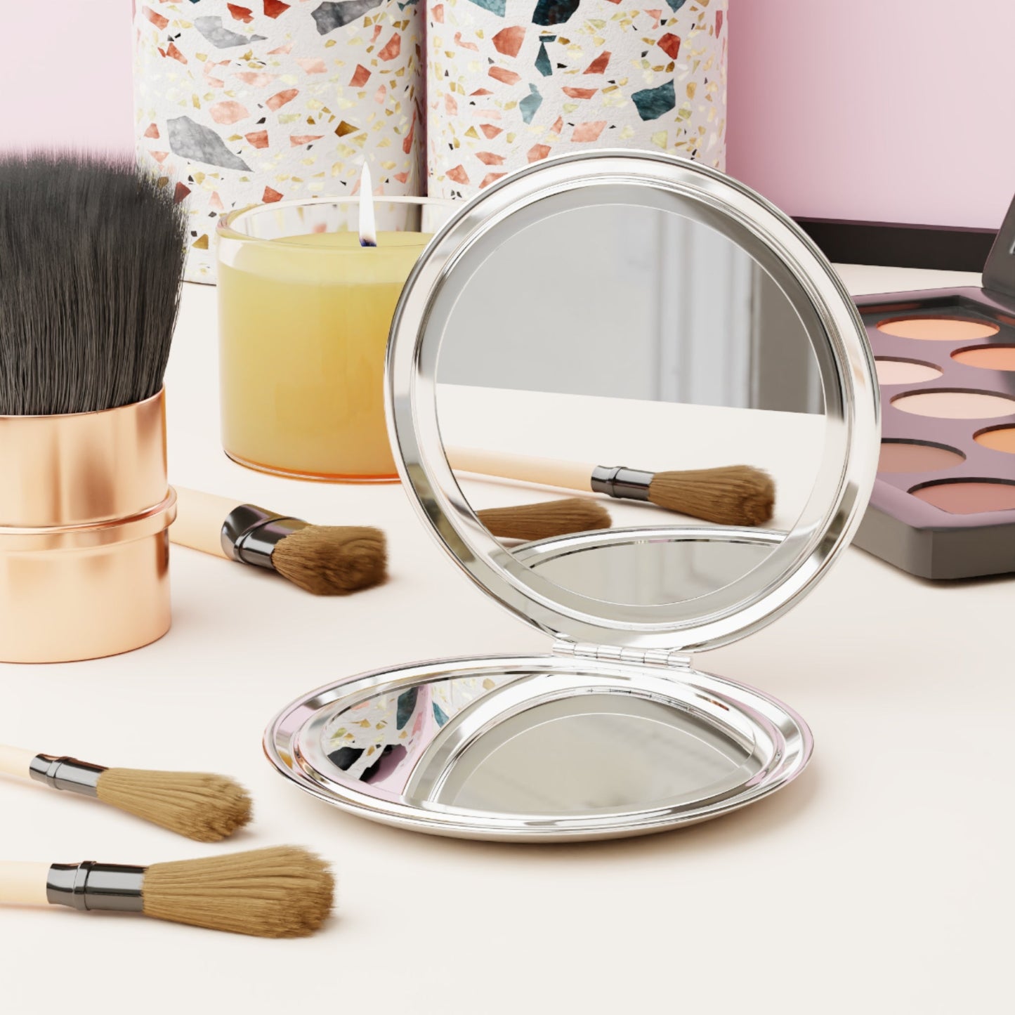 Purple Ribbon – Compact Travel Mirror