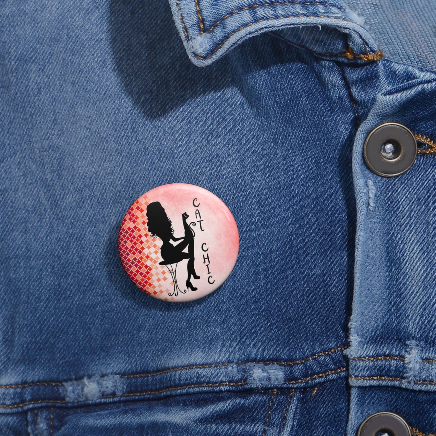 Cat Chic Pinback Button
