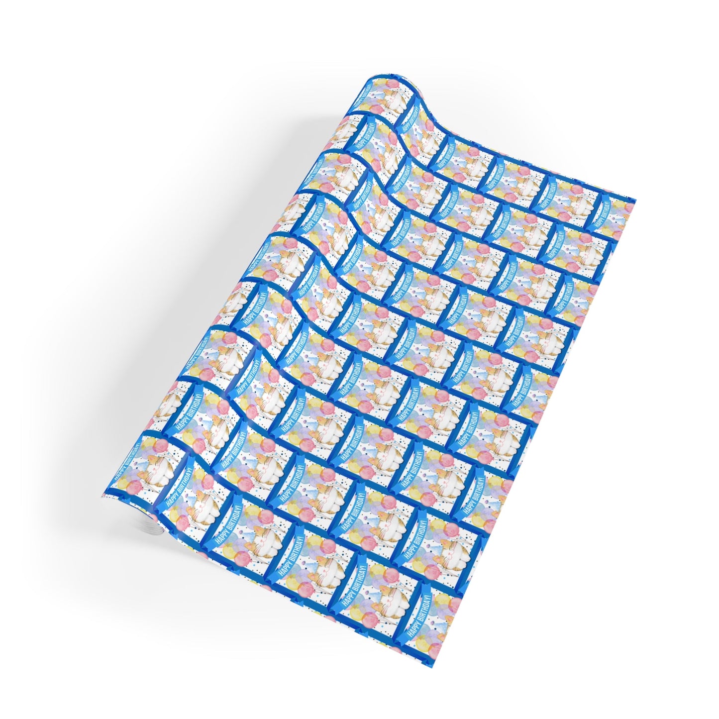 Little Boy Kitty Birthday Wrapping Paper Rolls - 1pc Gift Wrap