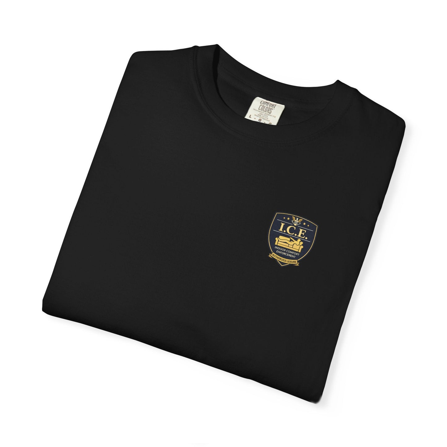 I.C.E. Badge T-Shirt | Institute of Cozy Excellence Parody Tee