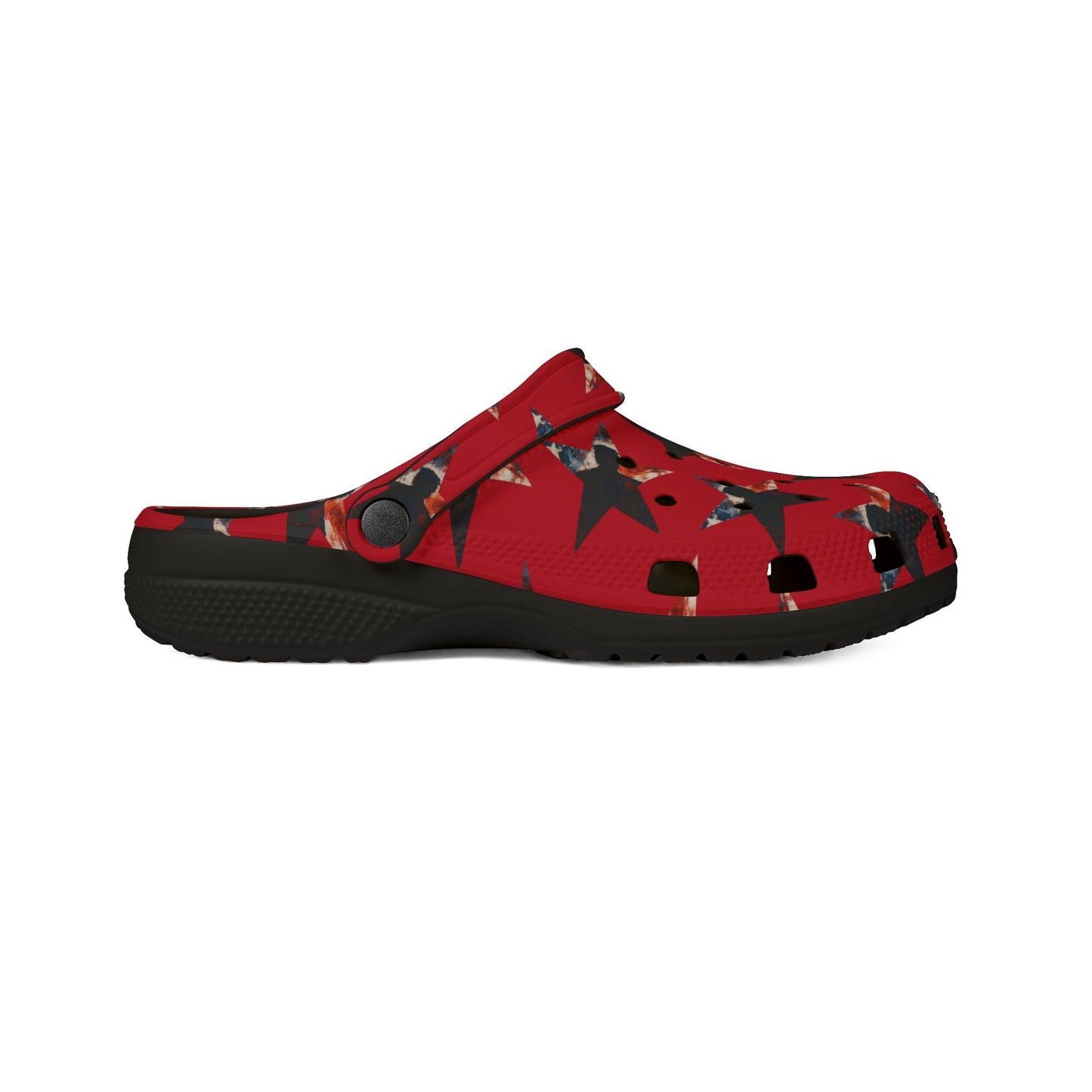 Red Presidential Silhouette Star EVA Clogs – Lightweight Statement Slip-Ons