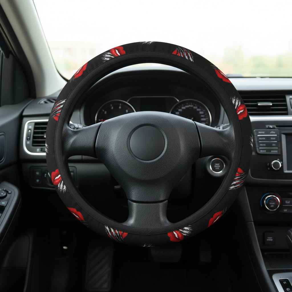 Kiss & Claw Steering Wheel Cover – Sassy Red Lip Grip Cover