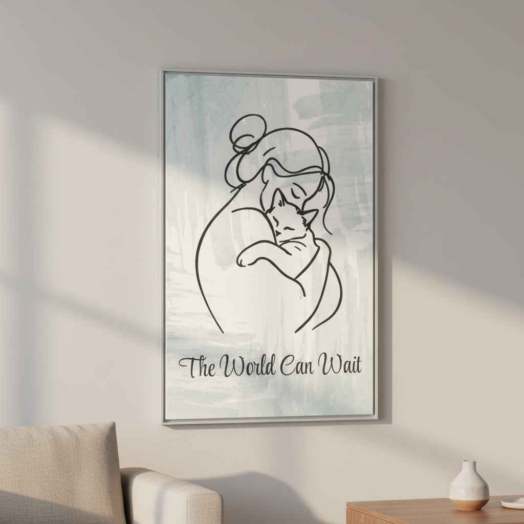 The World Can Wait Cat Canvas Print