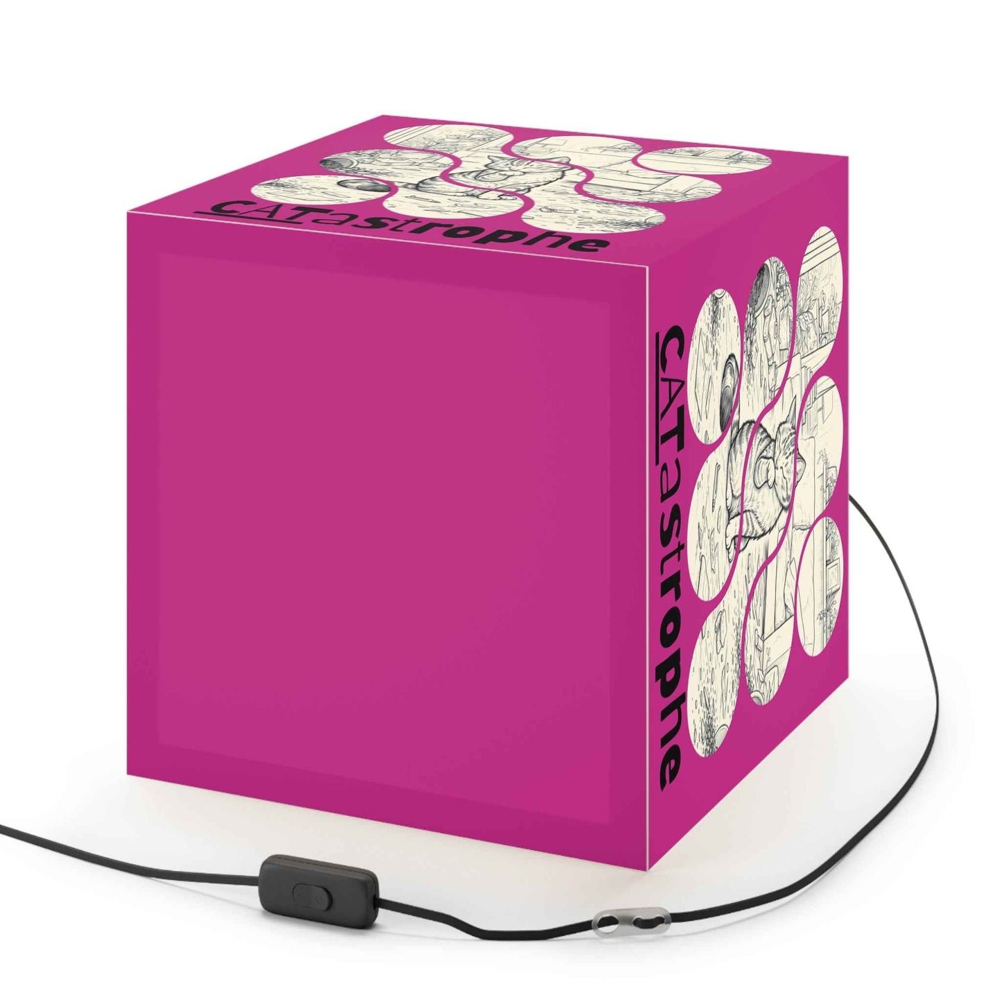 CATastrophe Cat Cube Lamp – Funny Cat Lover Accent Lamp